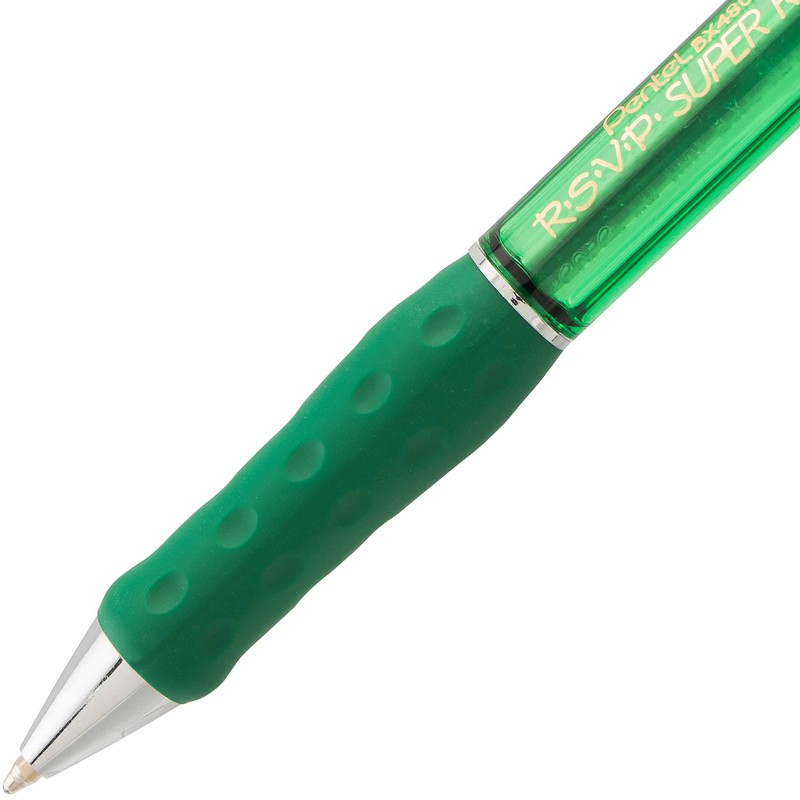 Pentel RSVP Super RT Ballpoint Pen, (1.0mm) Medium Line, Green