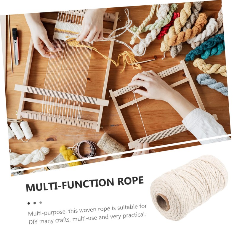 Operitacx 1roll Cotton Macrame Rope Multi-function Tapestry Cord for Weaving