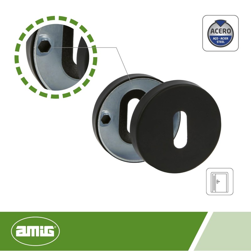 Amig - Stainless Steel Door Opening 4RX for Round Rosette