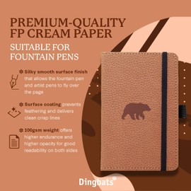 Dingbats* - Wildlife Dotted Pocket Notebook A6 - PU Leather Hardcover Journal - Ideal for Work, Travel - Pocket, Elastic Closure, Pen Holder, Bookmark