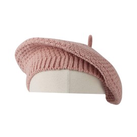 WITHMOONS Acrylic Crochet Beret Hat Warm Winter French Style JDF1294 (Pink)