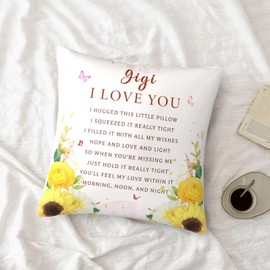ZUMBULKJ Gigi Gifts for Grandma Mothers Day, Gigi Gifts from Grandchildren, Best Gift for Gigi from Grandkids, Great Gigi Gifts, Birthday Gifts for Gigis Throw Pillow Cover 18"X 18"