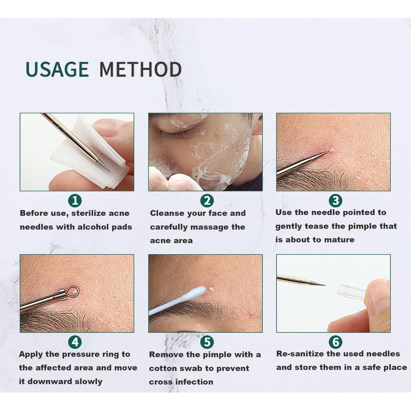 HaimiLiya Pimple Popper Tool Kit-4 Pcs Acne Needle Tools Set-