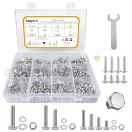 Senyard Hex Bolts, Rustproof Stainless Steel Bolts and Nuts Set, M6 M5 M4 Hex Screw Set, 518 pcs, Bolt Nut Set, Stainless Steel Bolts, Bolts, Nuts and Washers Set, Bolt Set, M4 Screws, Hex Wrench Storage Case Included