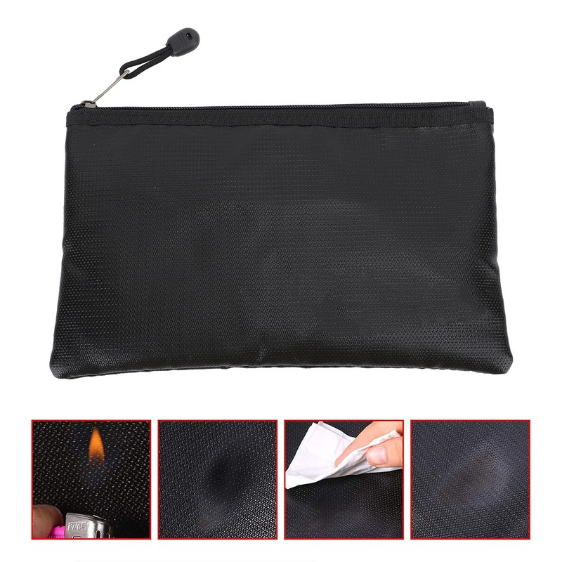 Fireproof Waterproof Document Bag Silicone Fiberglass Fabric Fireproof Pouch Large