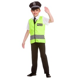 Police Costume Medium + Radio + Handcuffs