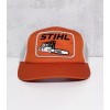 STIHL Chainsaw Patch Hat Snapback Mesh Trucker Orange Cap NEW