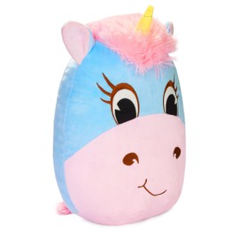SQUISHBRUBIES Enya the Unicorn - 13.8 inches (35 cm) Cuddly Toy - Super Soft Plush Toy - Plush Toy for Cuddling, Giving and Collecting - Blue and Pink