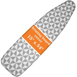 UFETGYG Ironing Board Cover, Full Size Scorch Resistant Padding, Silicone Coating,Elastic Edge, Heavy Duty Iron Pad Covers Standard Boards, 15" x 54" (Geometry)
