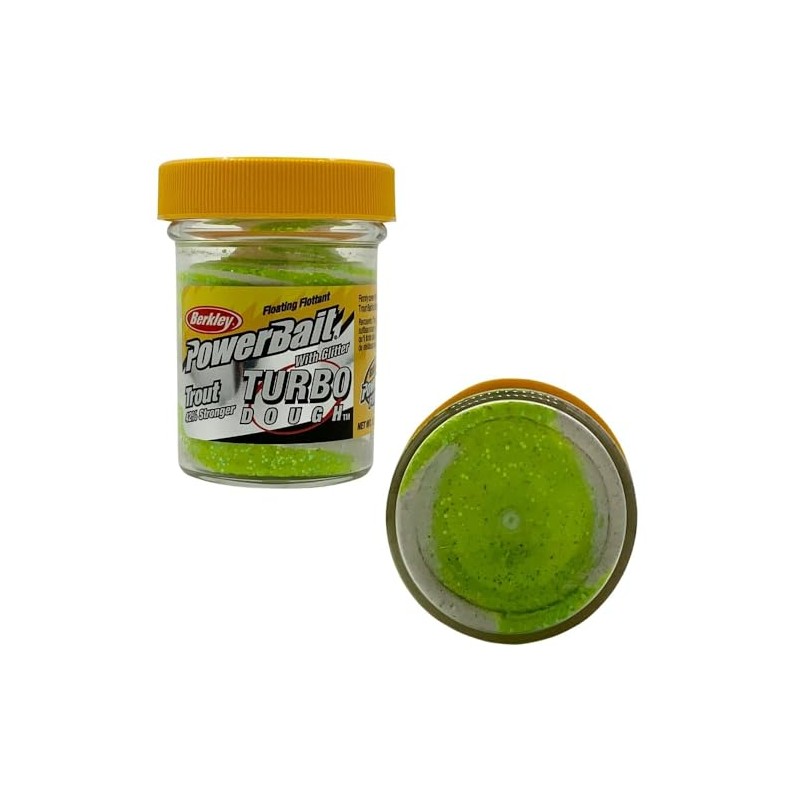 Berkley Powerbait Glow in the Dark Troutbait Chartreuse/White