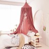 Mengersi Bed Canopy for Girls,Ruffled Canopy Bed Curtains Canopy for