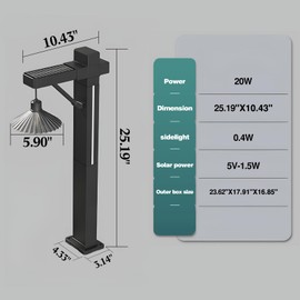 Ofenrd Ofenrd Outdoor Solar Pathway Lights 2 Pack,COB E26+Side LED Glow Auto On/Off Waterproof IPX4,Stake or Surface Mount for Patio Driveway Yard Garden Path