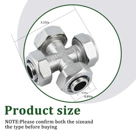 Maxline M8042 Multi Directional 3/4" Cross Fitting Tubing Compressed Air Piping