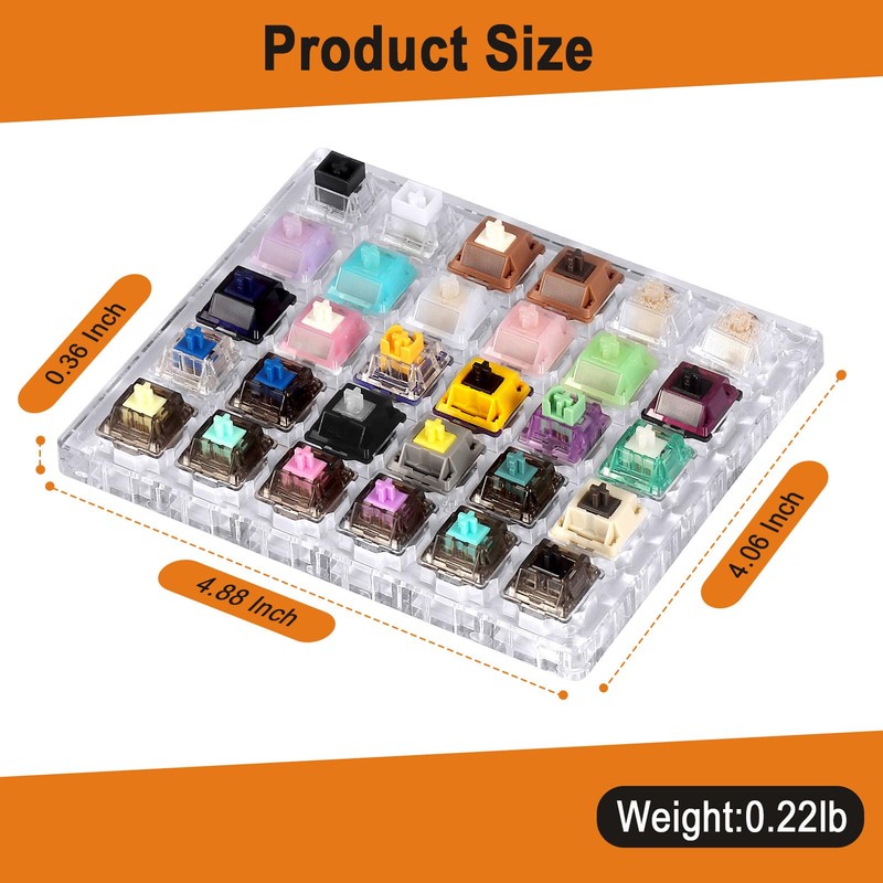 DUROCK 30-Key Switch Tester, Mechanical Keyboard Sampler with Puller