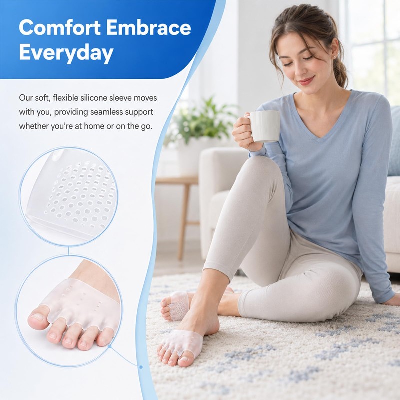 2 Pairs 3 in 1 Pro Toe Straighteners, Silicone Forefoot