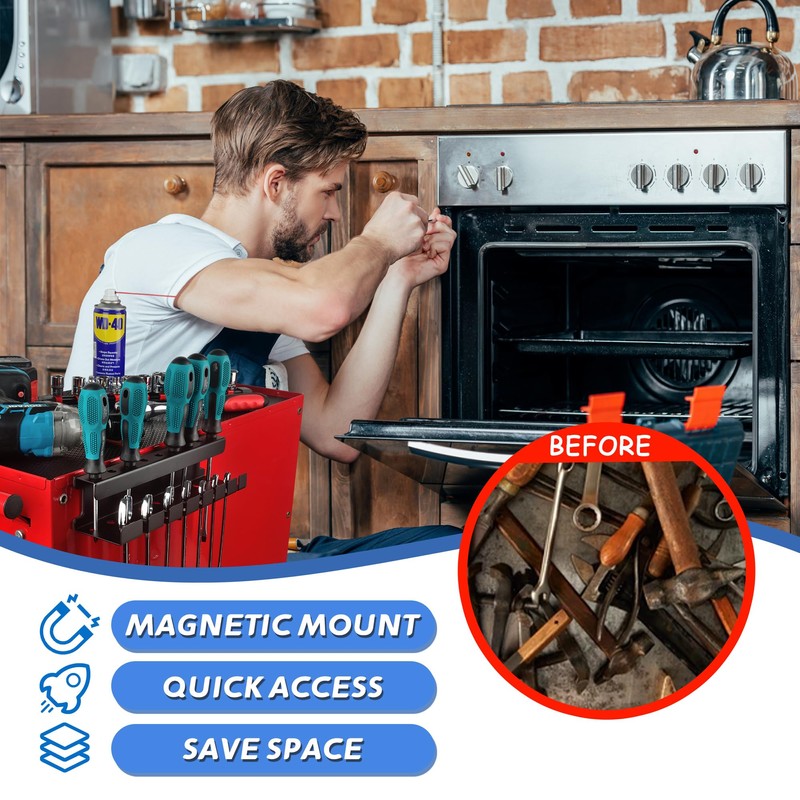 ULIBERMAGNET Magnetic Wrench Holder,Heavy Duty Magnetic Tool Holder,Wrench Screwdriver Shear