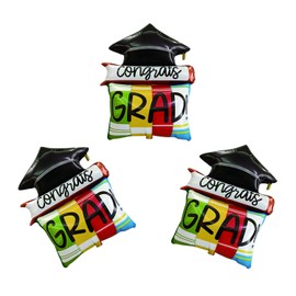 Dzrige Graduation Cap Balloons Grad Hat Balloons Congrats Grad Mylar Foil Balloons for Class of 2026 Decorations | Graduation Party Decorations
