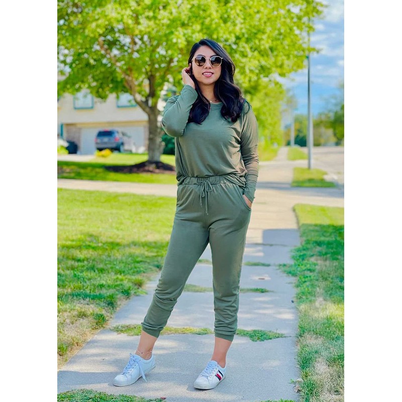 PRETTYGARDEN Women's 2025 Spring Two Piece Outfit Long Sleeve Crewneck