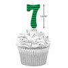Papyrus Number 7 Birthday Candle, Green Stripes (1-Count)