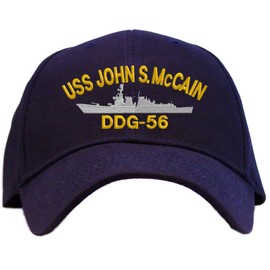 USS John S. McCain DDG-56 Embroidered Baseball Cap - Navy Blue