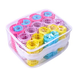 Baluue 20pcs Hair Rollers No Heat Curlers Plastic Hair Curling Drum Rollers Multicolored