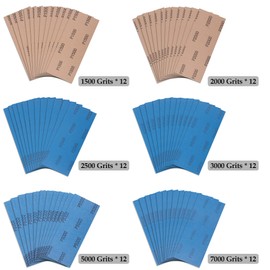 SIQUK SIQUK 72 Stck Schleifpapier Set 1500 2000 2500 3000 5000 7000 Grit Schleifpapier Sortiment Trocken/Nass Sandpapier fr das Automobilschleifen von Holzm?beln, 9 x 3,6 Zoll