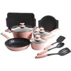 Lynhurst 12 pc Dusty Rose Aluminum Cookware Combo Set -