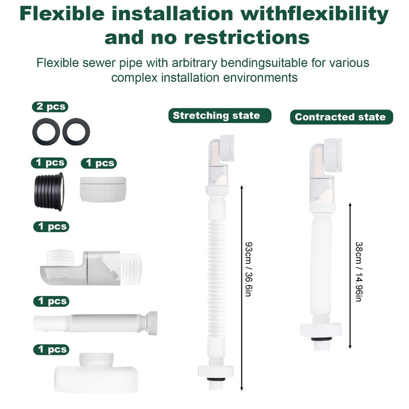 SI SEN 1 1/4 Inch Siphon, Drain Pipe with Odour