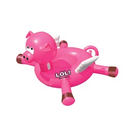 SWIMLINE ORIGINAL 90266 Giant Inflatable LOL Pig Pool Float Floatie Ride-On Lounge W/ Stable Legs Wings Large Rideable Blow Up Summer Beach Swimming Party Lounge Big Raft Tube Decoration Toys Kids