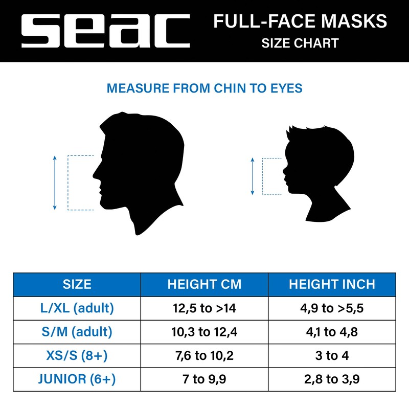 Seac Libera Full Face Snorkeling Mask with Quick Release Buckles,