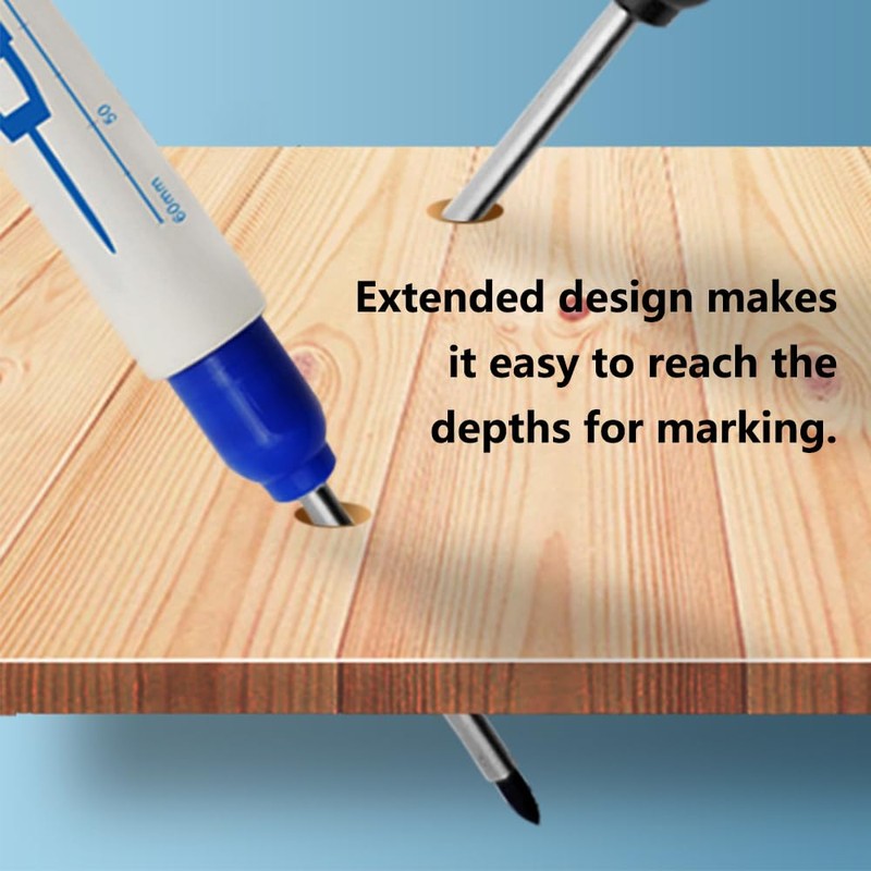 8 PCS Deep Hole Marker Pens, Waterproof Long Head Marker