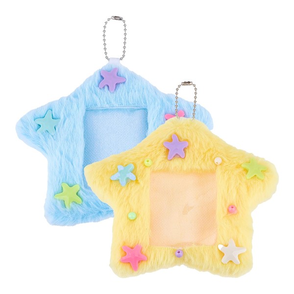 NICENEEDED 2 PCS Star Photocard Holder, 3 Inch Cute Plush