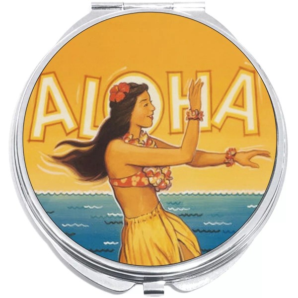 NewCharms Aloha Hula Hawaii Compact with Mirrors - Perfect for