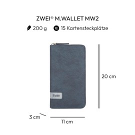 Zwei Mademoiselle MW2 wallet, 20 cm. M.wallet 2 Polyester, Nubuck blue