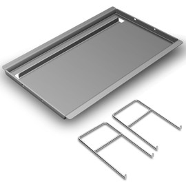 Utheer Full-Size Grill Griddle Inserts for Nexgrill 4 Burner 720-0830, 720-0830H, 720-0830X, Non-Stick Coated Flat Top Griddle for 5 Burner 720-0888, 720-0888S, 720-0882A, with Removable Handles