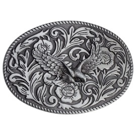 Eagle Belt Buckle for Men, Hawk Belt Buckle, Eagle Filigree Belt Buckles, Norse Viking Eagle Belts Buckle, Punk Rock Western Cowboy belt buckle (Silver)