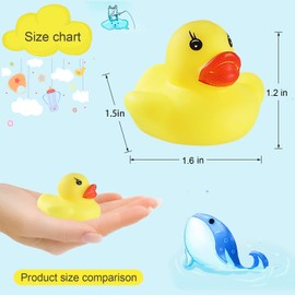60 PCS Rubber Ducks Bath Toys Mini Ducks Float and Fun Squeak for Kids Bath Toy Shower Decorations Birthday Party Carnival Game Gift