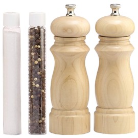Chef Specialties 6 Inch Salem Pepper Mill and Salt Mill Gift Set - Natural