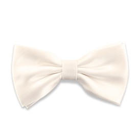 Massi Morino Men's Bow Tie Pre-Tied and Adjustable - Plain Suit Men's Bow Tie - Bow Tie with Large Choice of Colours, White