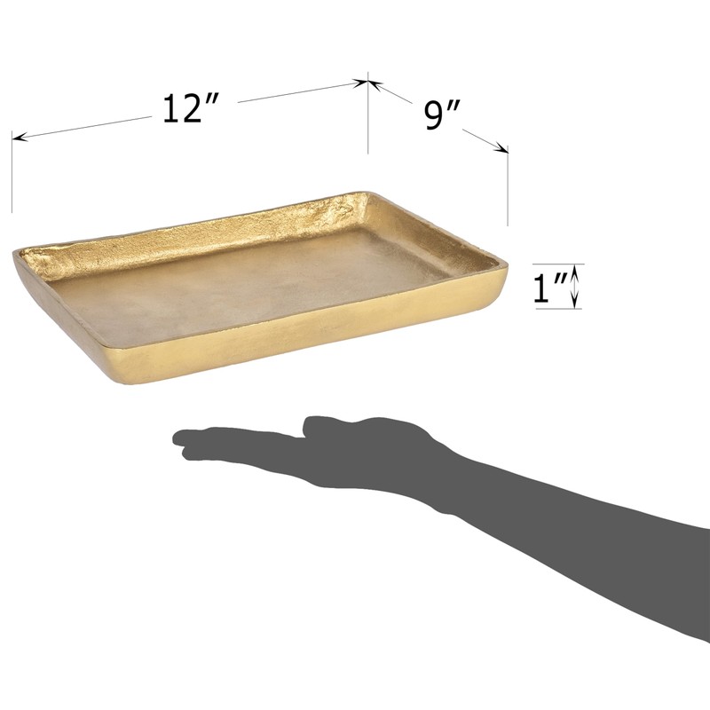 Red Co. 12” x 9” Large Decorative Rectangular Textured Metal