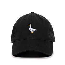 DSGN BY DNA Goose Embroidered Baseball Cap Cotton Adjustable Dad Hat Black