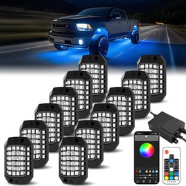 12 Pods 36 LEDs RGB Rock Lights Compatible with 12V Trucks Jeep UTV SUV ATV Boat Golf Cart,Waterproof, Multi-Color App/Remote Control Underglow Lights with Music Mode Plug and Play Easy Installation