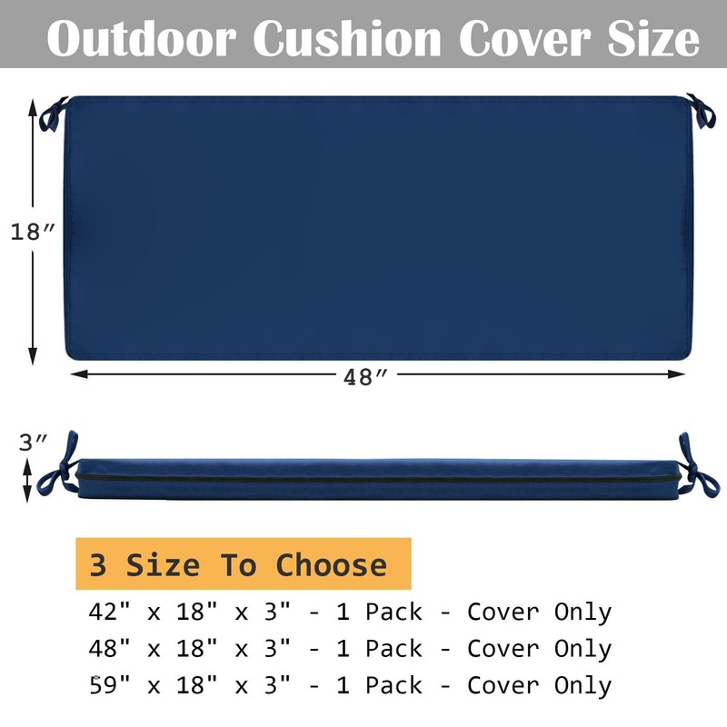 SK Studio Outdoor Bench Cushion Cover 45 x 18 x