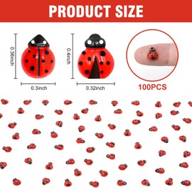 100PCS Mini Ladybug Decor for Dollhouse Resin Tiny Ladybugs for Crafts Micro Miniature Ladybug for Fairy Garden Dollhouse Micro Landscaping Decoration