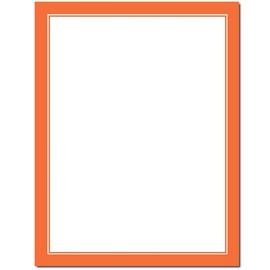 Basic Border Letterhead Laser & Inkjet Printer Paper - Brights (Orange, 100 Pack)