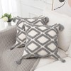 PLWORLD Boho Gray Throw Pillow Cover 20x20 Inch with Tassels,