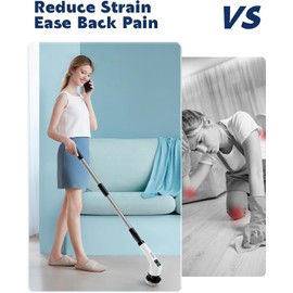 Airant Electric Spin Scrubber Cleaning Brush, Coldless Power Shower Cleaning Brush with Long Handle for Bathroom Tub Tlie Floor