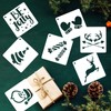 RTRTGS 24 Pieces Christmas Stencils Template Reusable Plastic Craft Painting