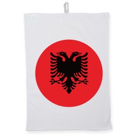Hippowarehouse Albania Flag Tea Towel Eco Printed Dish Cloth Kitchen accessory 50cmx70cm 100% Cotton