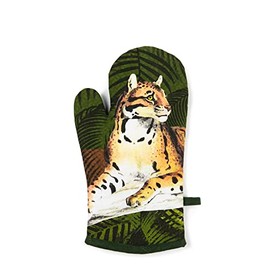 Excelsa Leopard Oven Glove, One Size, 100% Cotton Lining, Polyester Filling